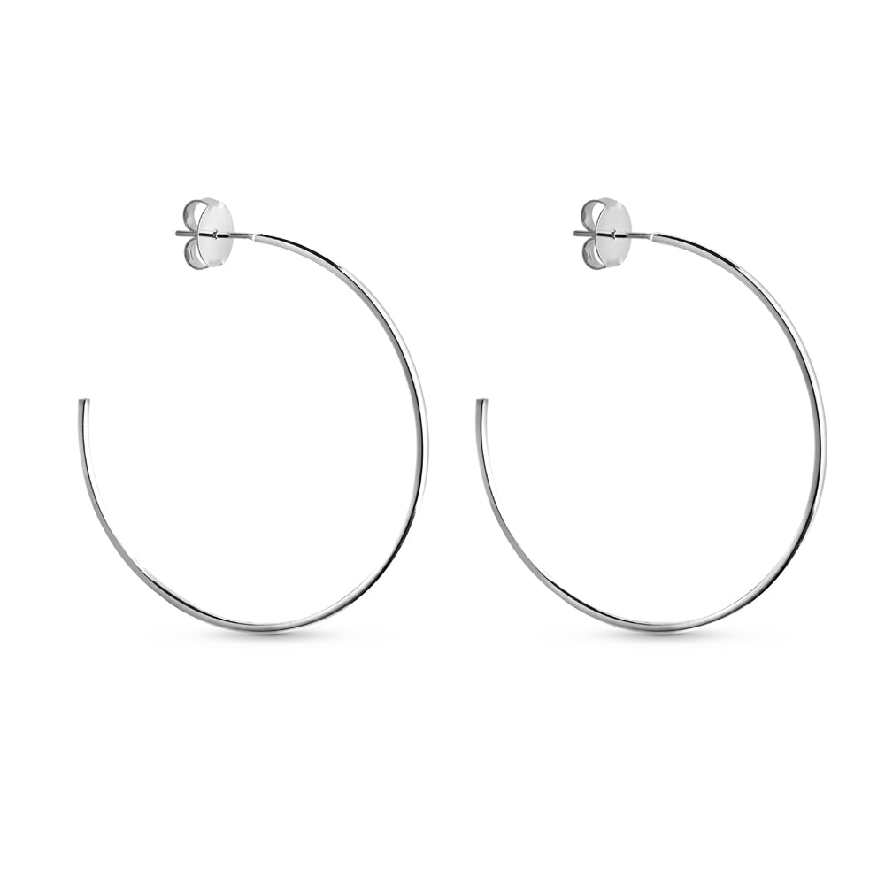 Brinco Argola 50mm Fio 1,5mm Banhado a Prata