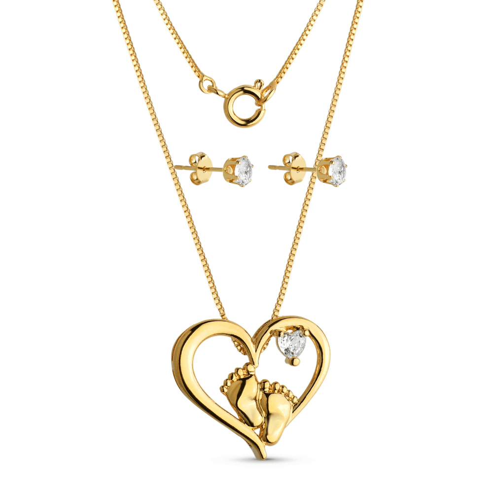 Conjunto Pezinho de Bebê Banhado a Ouro 18k