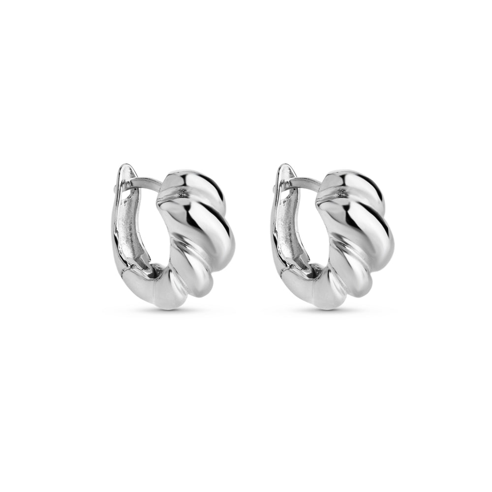 Brinco Argola Click Croissant Banhado a Ouro 18k ou Prata