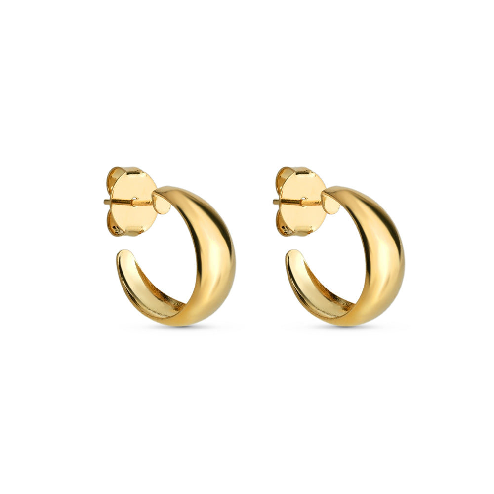 Brinco Argola Liso Banhado a Ouro 18k