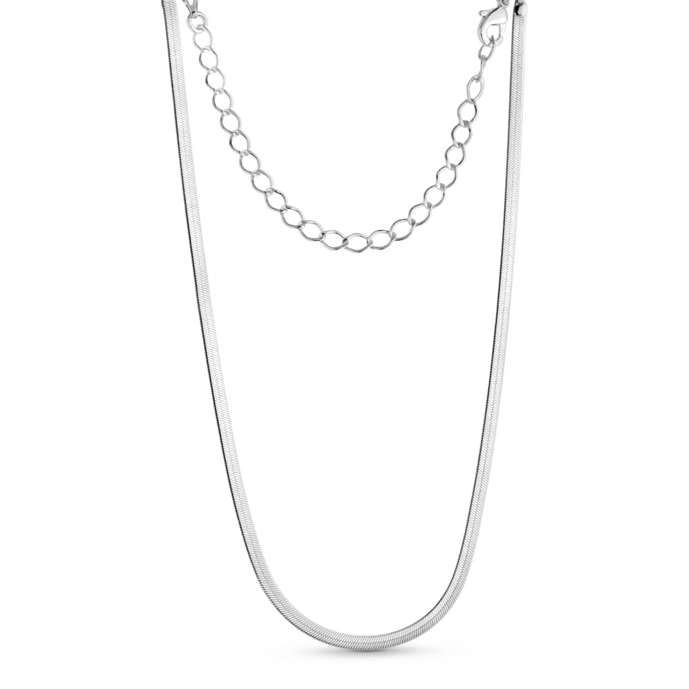 Choker Laminada 3,00mm Banhada a Prata