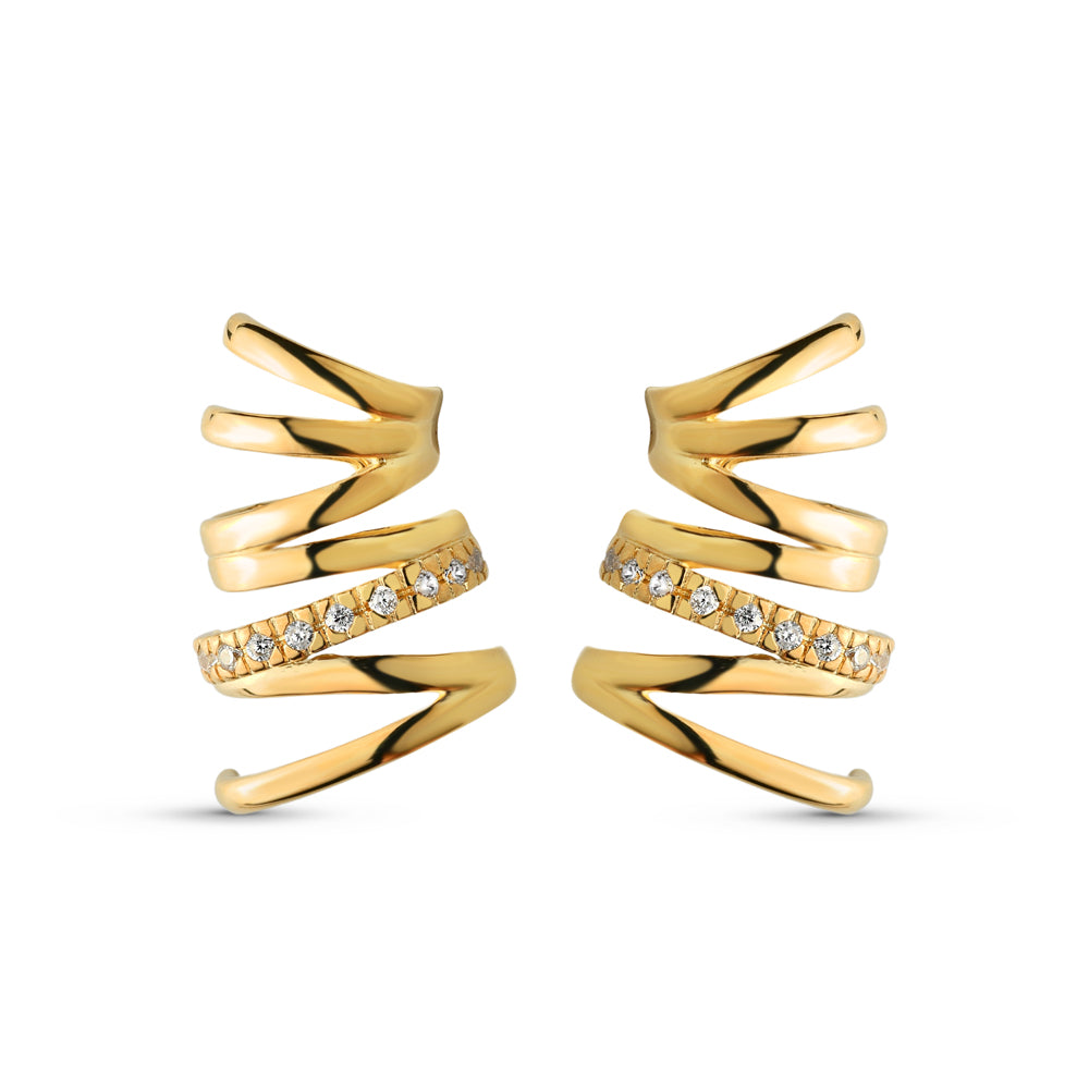 Brinco Earcuff Banhado a Ouro 18k