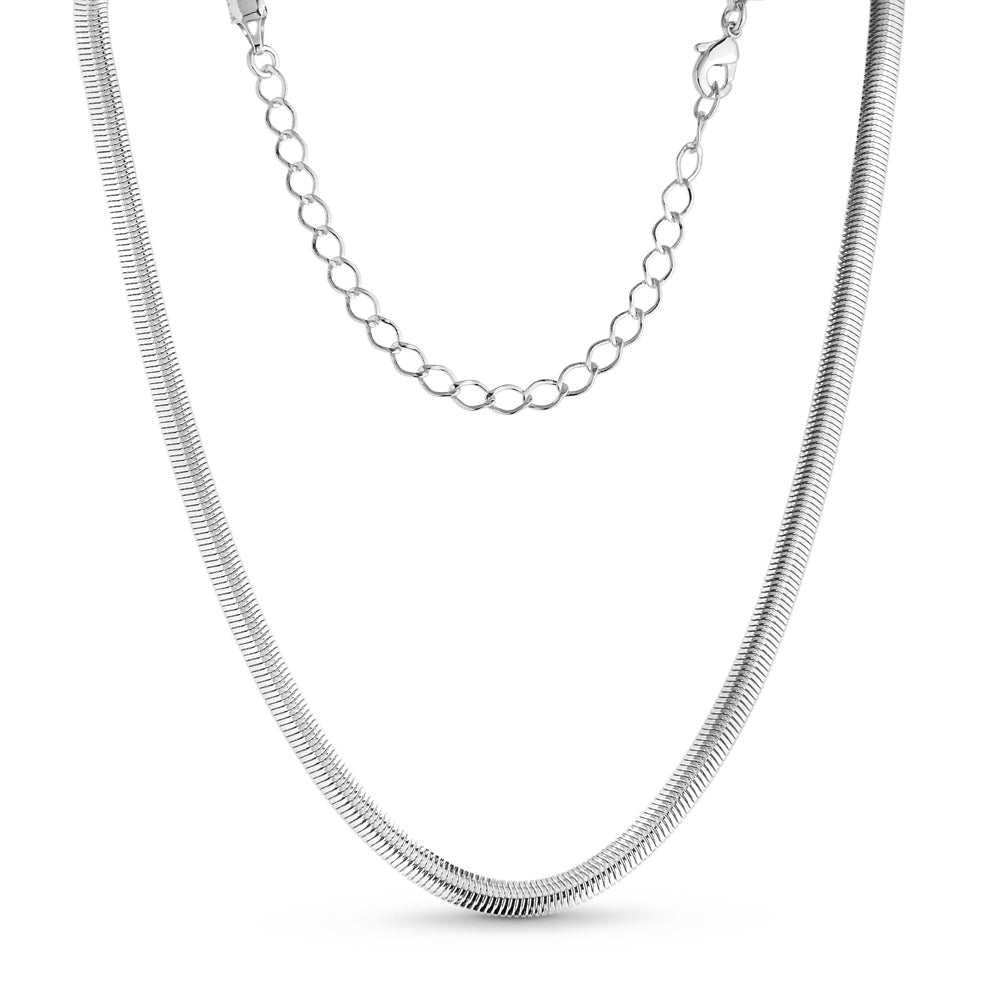 Choker Fio Alemão Chato 4,0mm Banhado a Prata