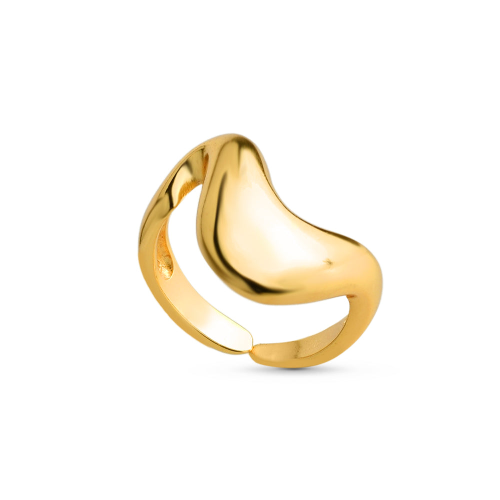 Anel Ondas Liso Ajustável Banhado a Ouro 18k ou Prata