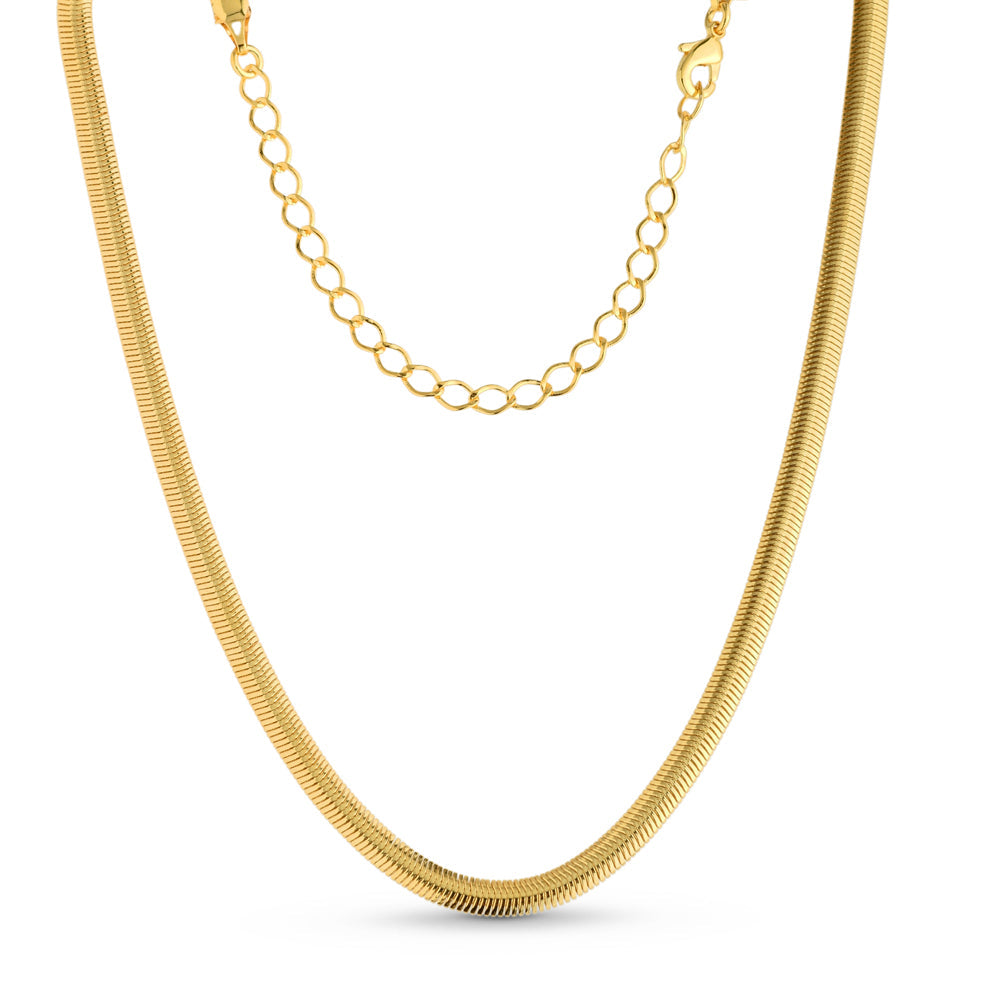 Choker Fio Alemão Chato 4,0mm Banhado a Ouro 18k ou Prata