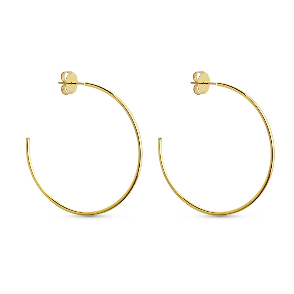 Brinco Argola 50mm Fio 1,5mm Banhado a Ouro 18k ou Prata