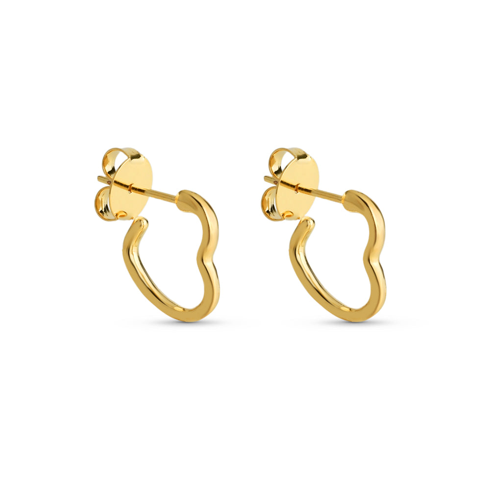 Brinco Argola Coração Pequeno Banhado a Ouro 18k