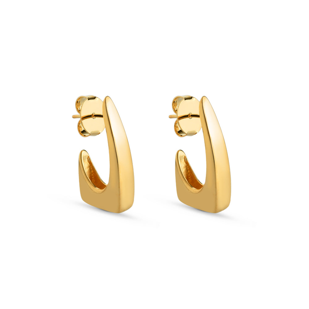 Brinco Retangular Banhado a Ouro 18k