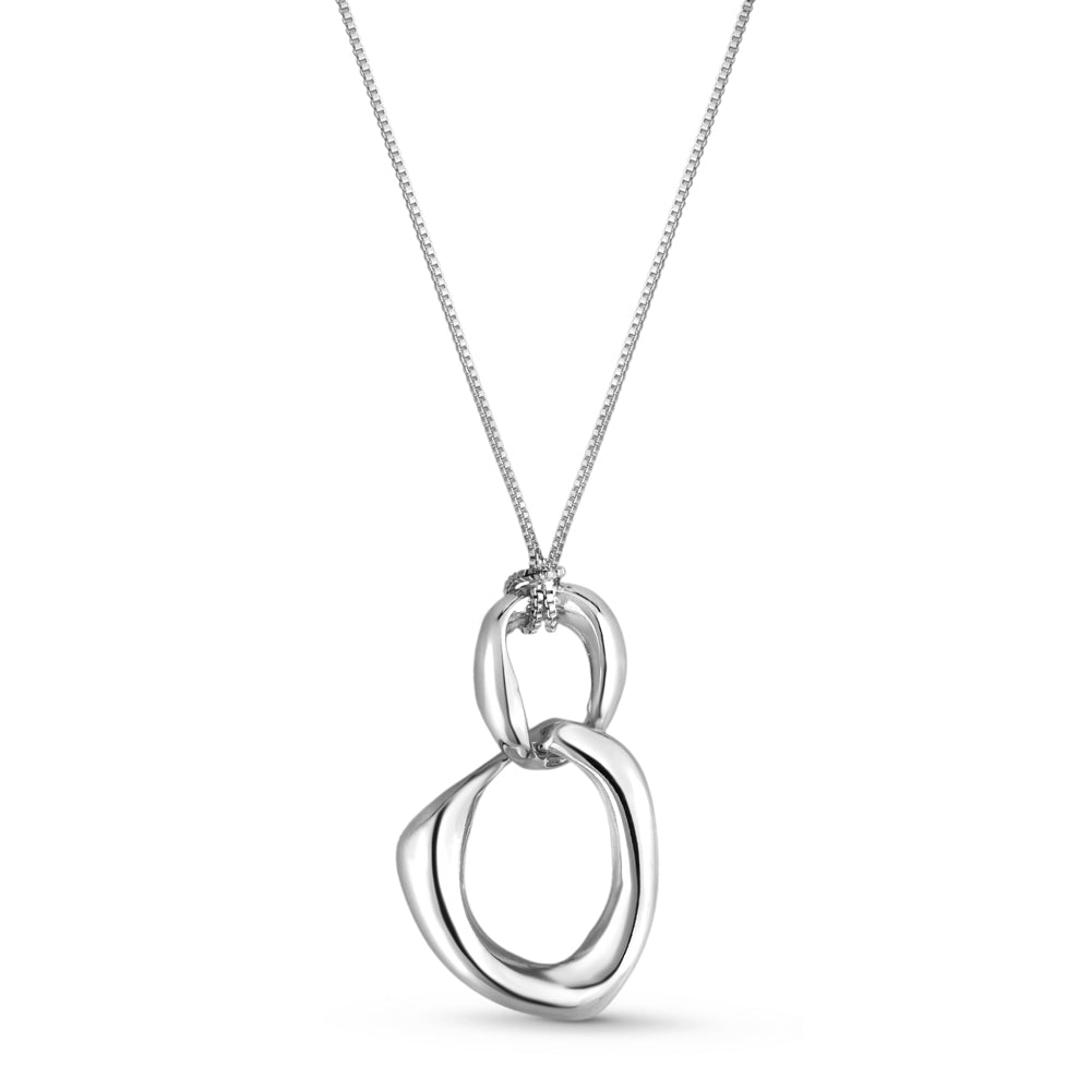 Colar Abstract Circle Banhado a Prata