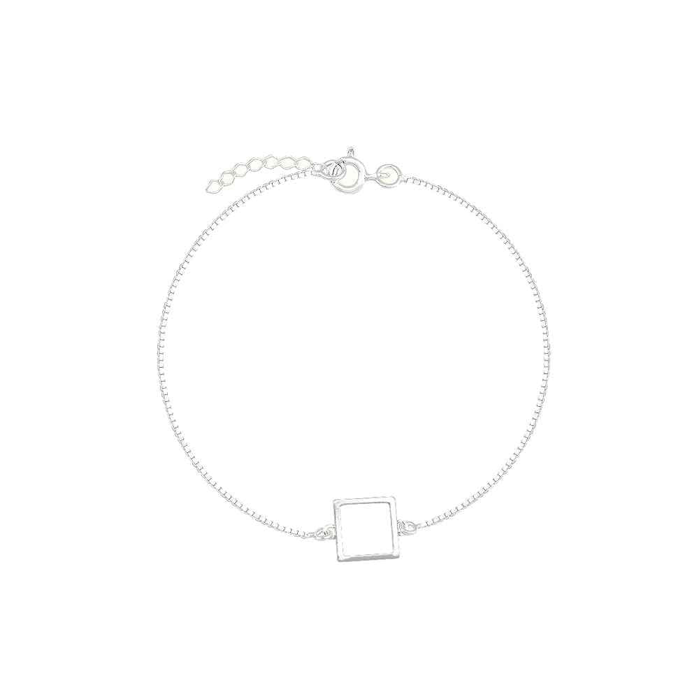 Pulseira em Prata 925 Quadrado Vazado