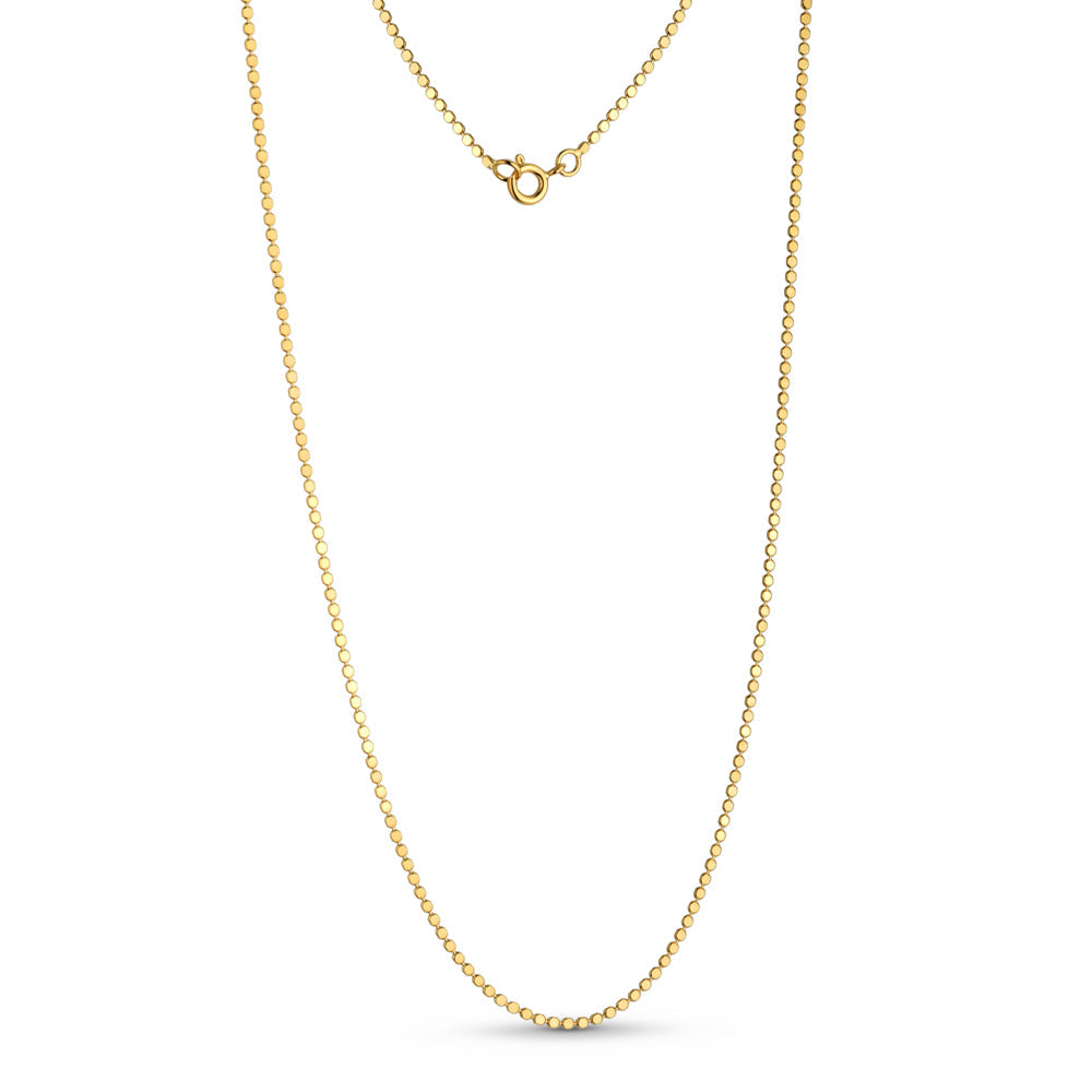 Corrente Chapa Oval Laminada Diamantada Banhado a Ouro 18k