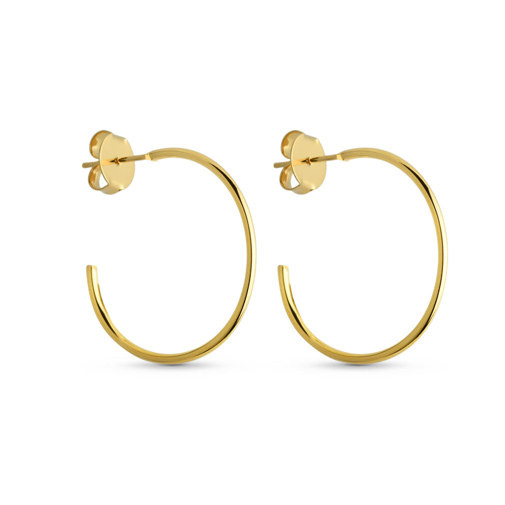 Brinco Argola 30mm Fio 2mm Banhado a Ouro 18k ou Prata