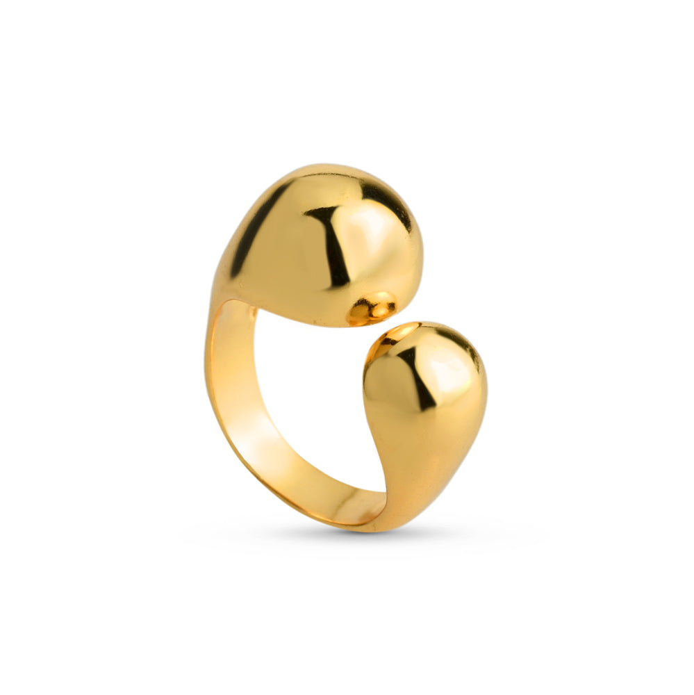 Anel Ajustável Liso Banhado a Ouro 18k