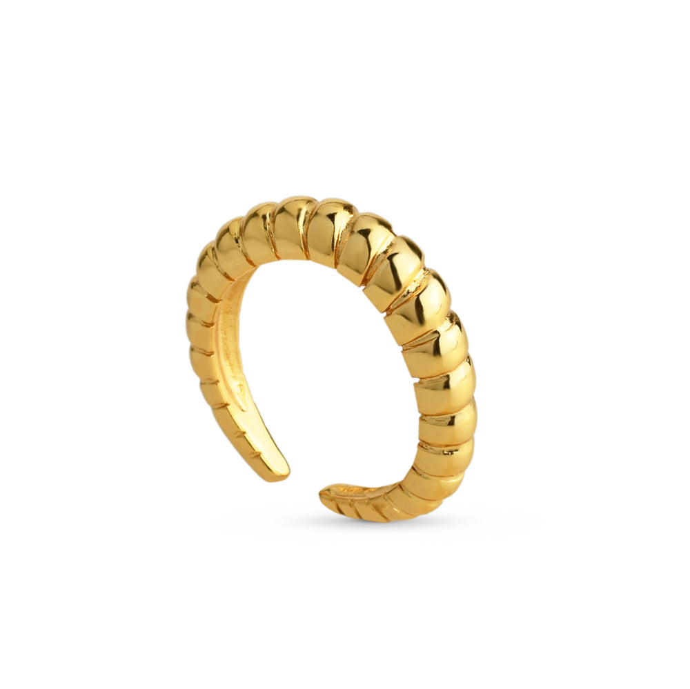 Anel Ajustável Croissant Fino Banhado a Ouro 18k ou Prata