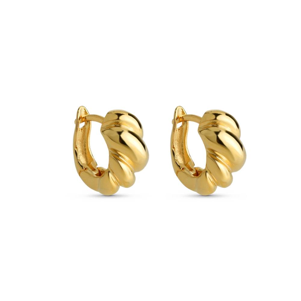 Brinco Argola Click Croissant Banhado a Ouro 18k ou Prata