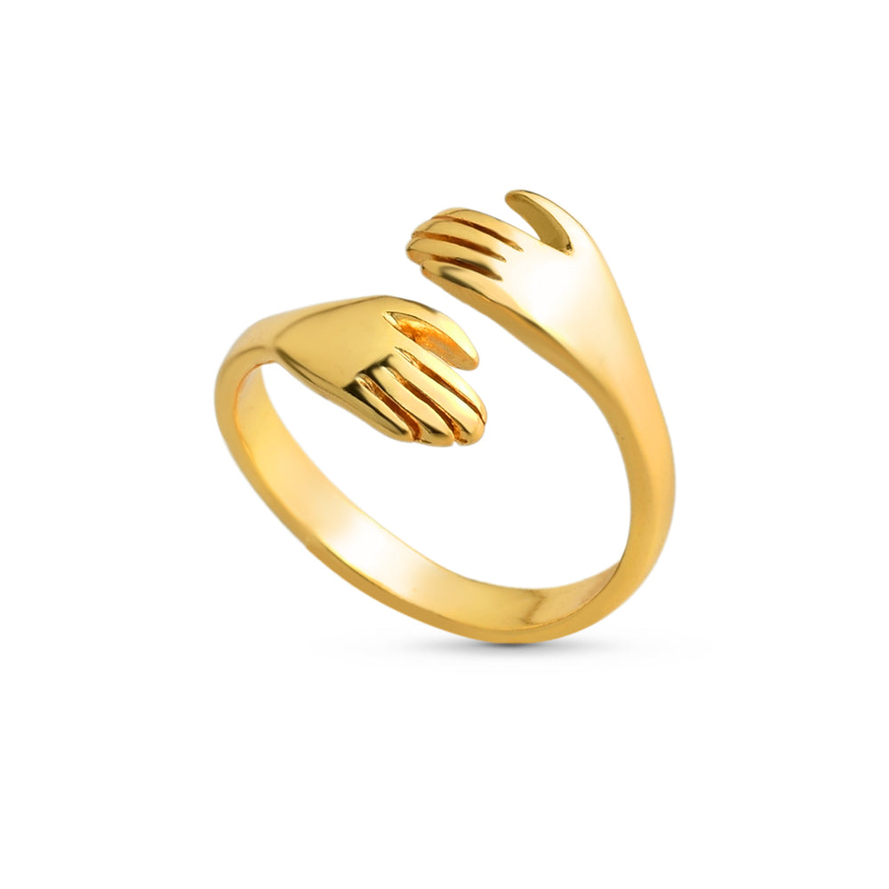 Anel Abraço Ajustável Banhado a Ouro 18k ou Prata