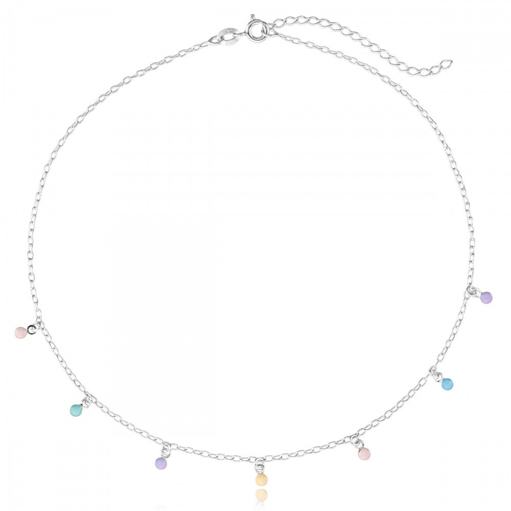 Choker em Prata 925 Cores Pasteis
