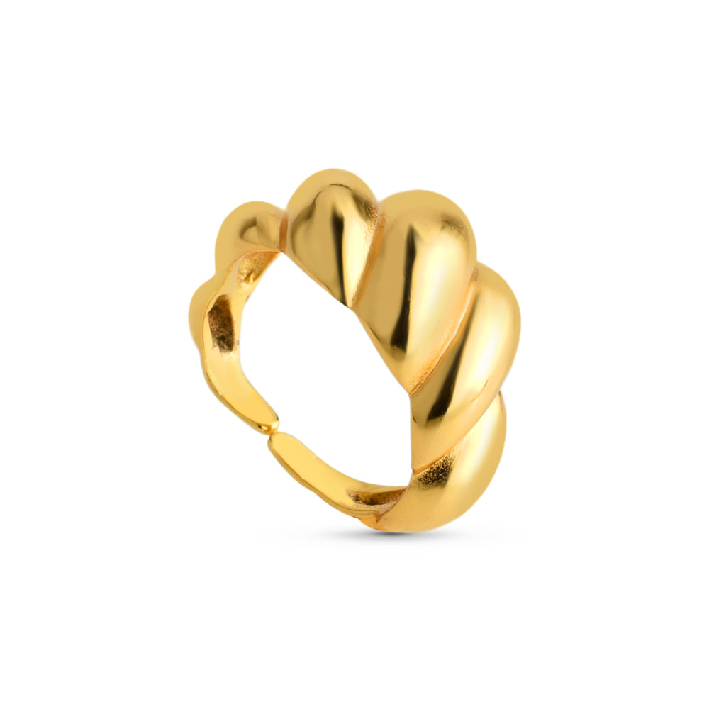 Anel Croissant Ajustável Banhado a Ouro 18k